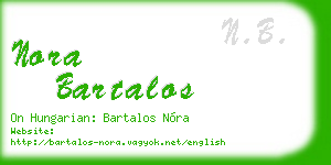 nora bartalos business card